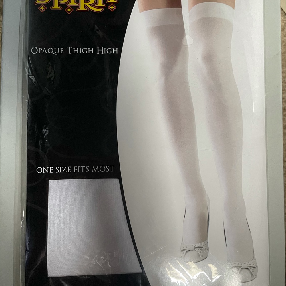 Thigh High Tights- One Size - Opaque White